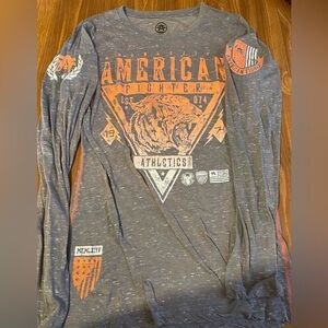 American Fighter Ladies Long Sleeve Lightweight Shirt Double Sided Design Large